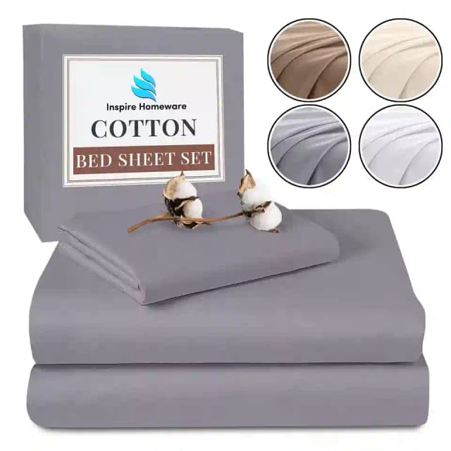 Luxury 100% Egyptian Cotton Flat Sheet TC 400 Bed Sheets Single Double King Size