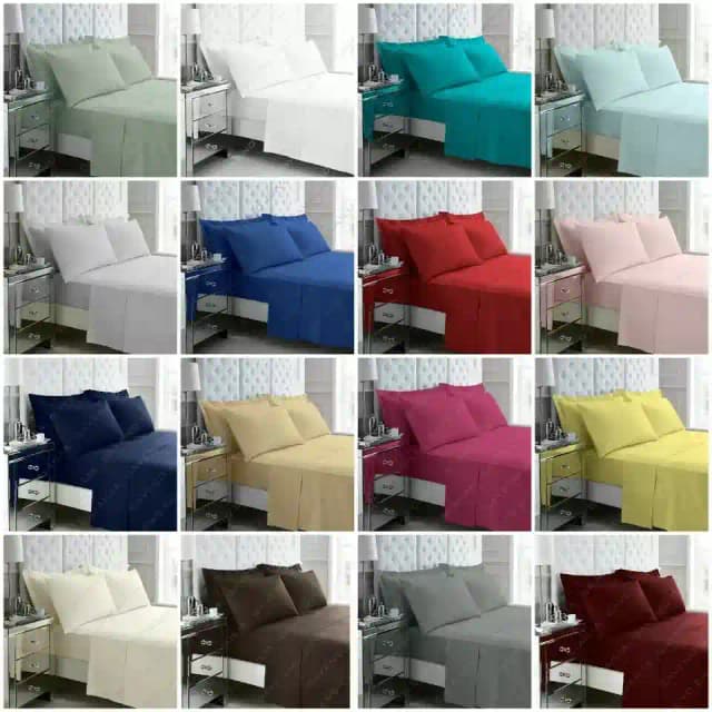 Extra Deep Fitted Bed Sheets Mattress Fitted Sheets 40cm Single Double King Size